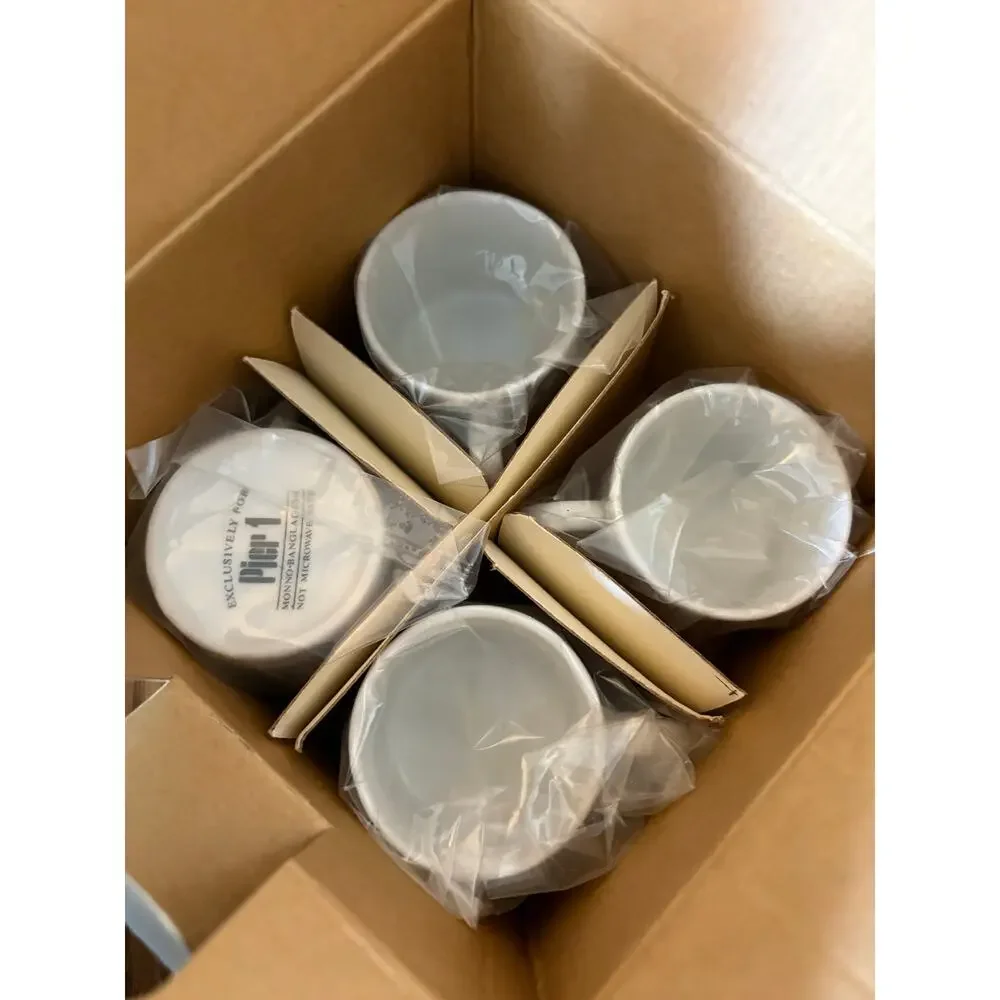 The Market of Pier 1 One - Expresso Set - 4 cups & 4 saucers NEW in Box